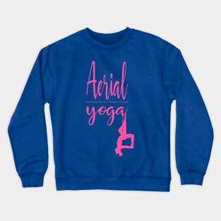 Aerial Yoga Woman Figure Pink Design Crewneck Sweatshirt